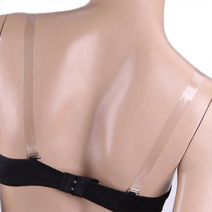 3 PAIRS/ LOT Clear Bra Straps Transparent Metal Buckle Invisible Adjustable
