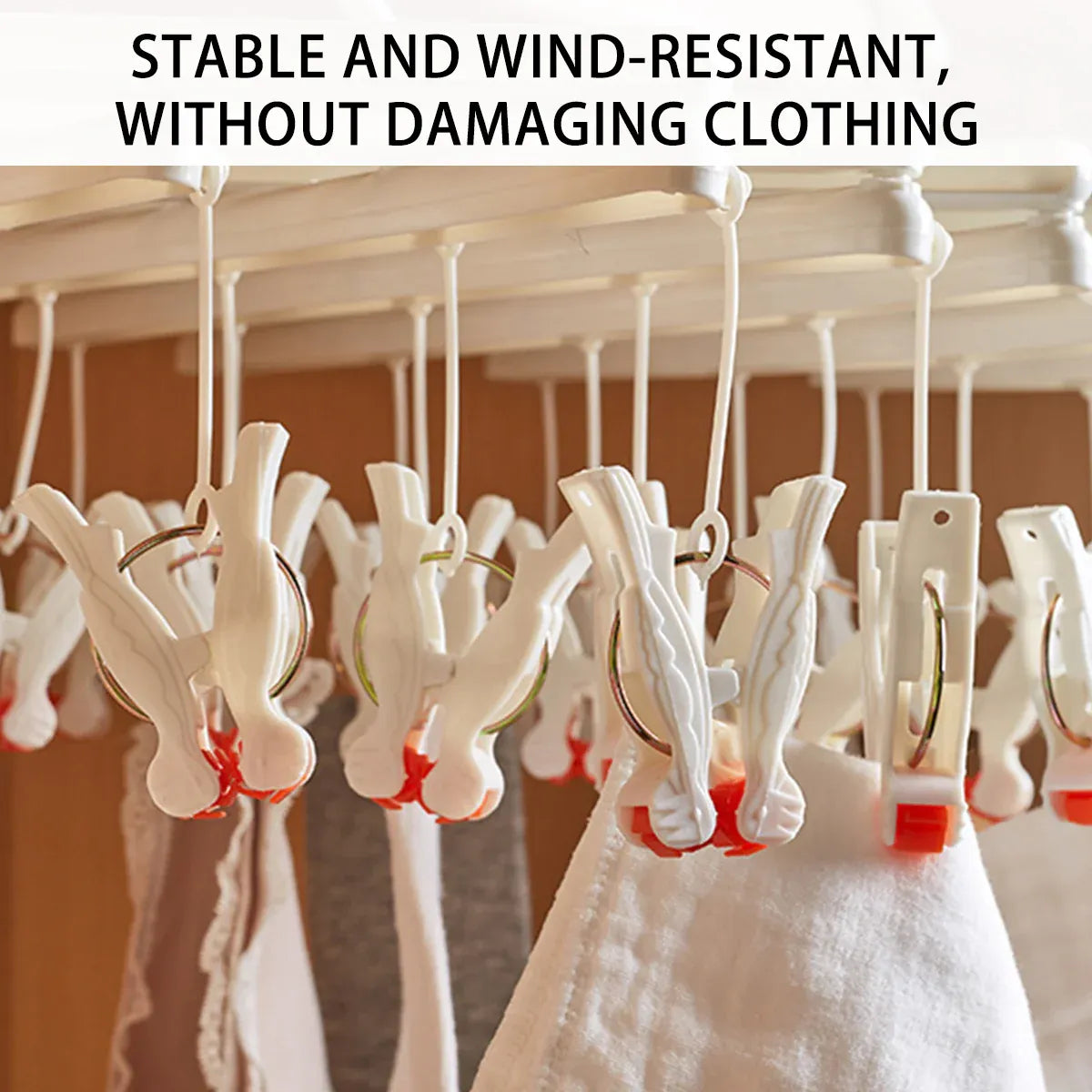 Plastic Socks Drying Rack Multi Clip Clothes Hanger Laundry Organizer Holder - Blue
