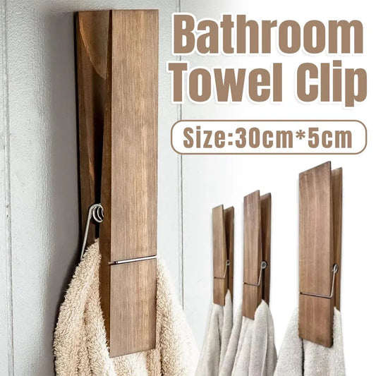 Wooden Towel Clip Underwear Clip Bathroom Wooden Clips for Towel and Laundry Use