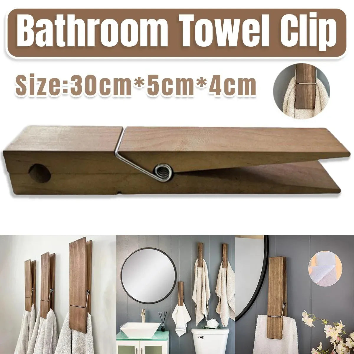 Wooden Towel Clip Underwear Clip Bathroom Wooden Clips for Towel and Laundry Use