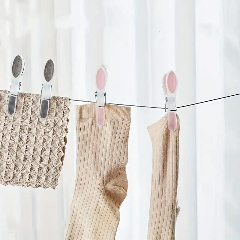 30pcs Household Clothes Clip Non Trace Soft Grip Clothespins Laundry Pegs Hanger - Grey Pink