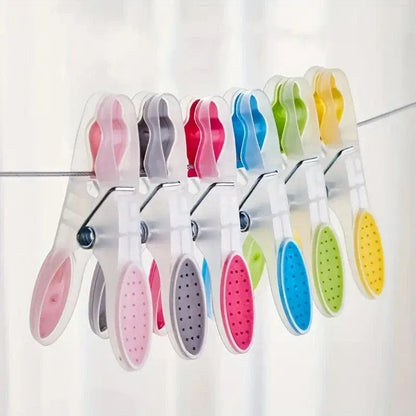 30pcs Household Clothes Clip Non Trace Soft Grip Clothespins Laundry Pegs Hanger - Grey Pink