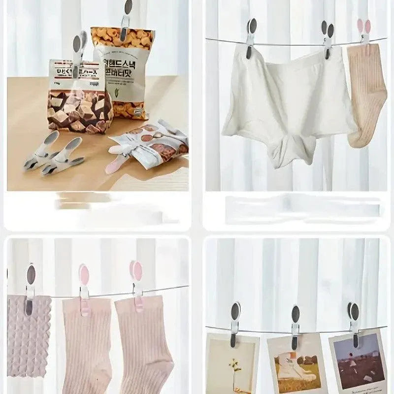 30pcs Household Clothes Clip Non Trace Soft Grip Clothespins Laundry Pegs Hanger - Grey Pink
