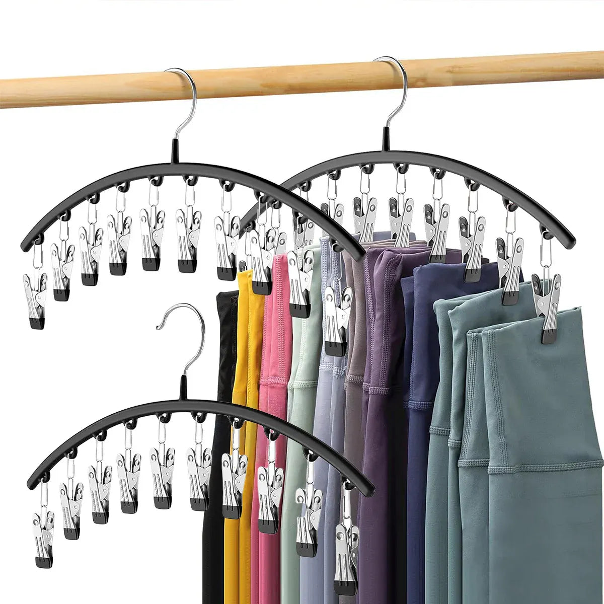 3PCS Sock Drying Rack Multi Clip Hanger Folding Clothes Line Laundry Holder Home