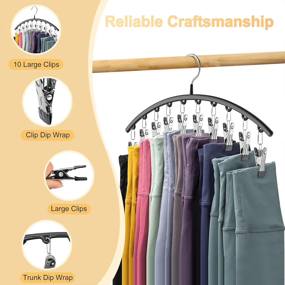 3PCS Sock Drying Rack Multi Clip Hanger Folding Clothes Line Laundry Holder Home