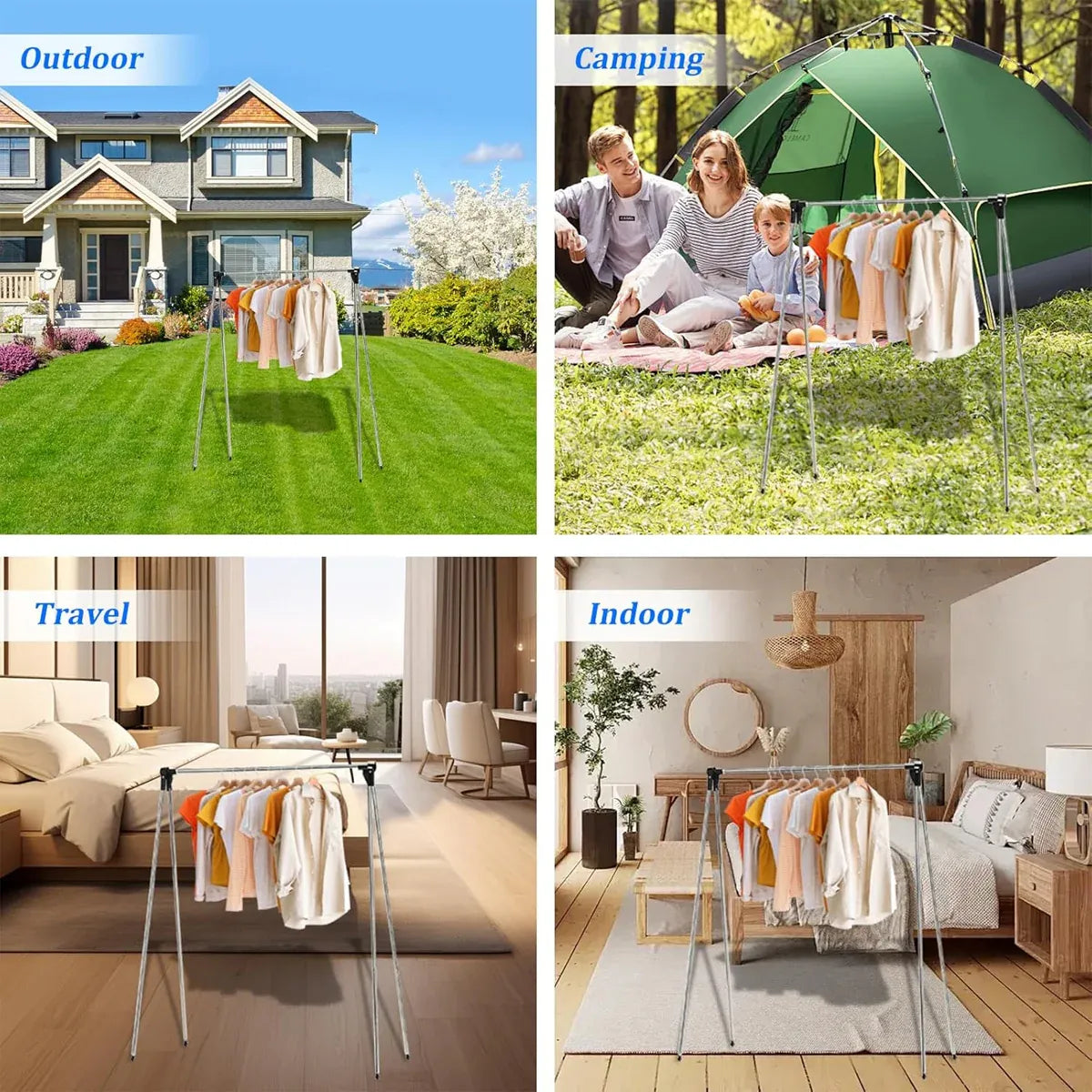 Folding Clothes Drying Rack Retractable Portable Wall Mounted Laundry Hanger