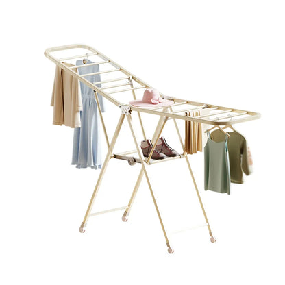 Freestanding Foldable Clothes Airer with Wheels Portable Drying Rack