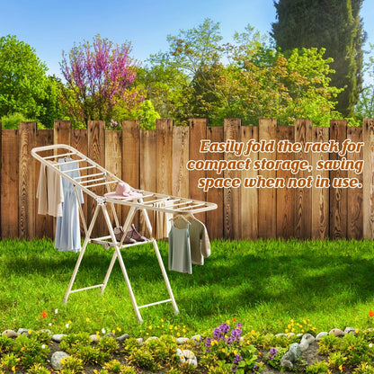 Freestanding Foldable Clothes Airer with Wheels Portable Drying Rack