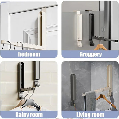 Folding Behind the Door Hook Hanger Clothes Hat Hanger Wall Mounted Organizer - Grey