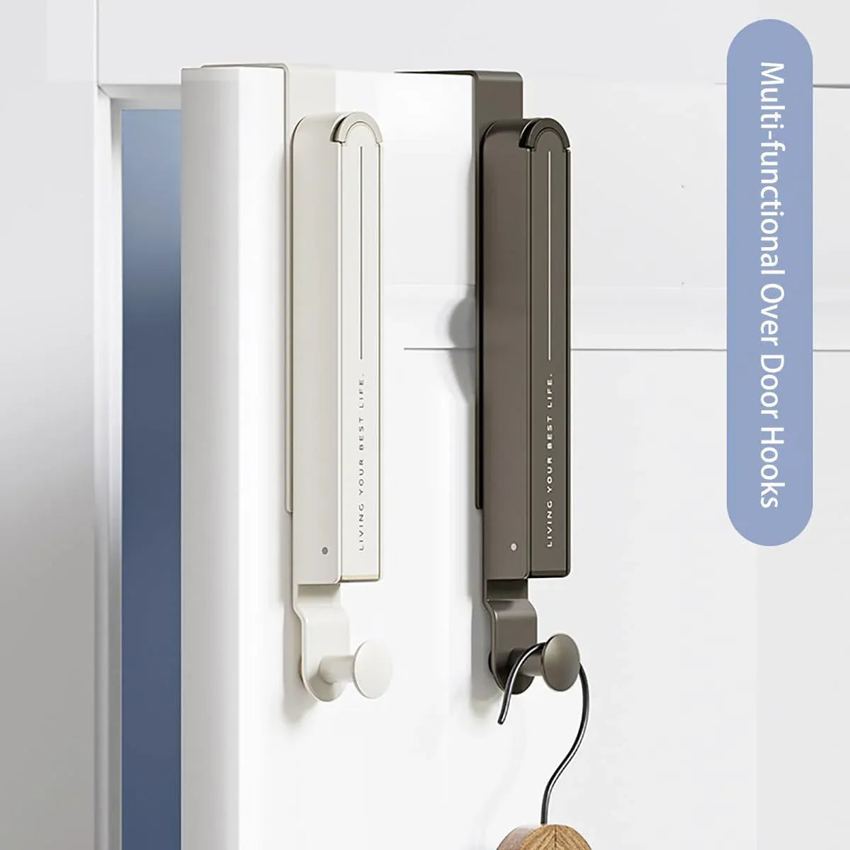 Folding Behind the Door Hook Hanger Clothes Hat Hanger Wall Mounted Organizer - Grey