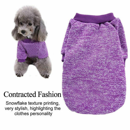 L Size Cute Pet Dog Warm Jumper Sweater Clothes Cat Knitted Coat Winter - Pink