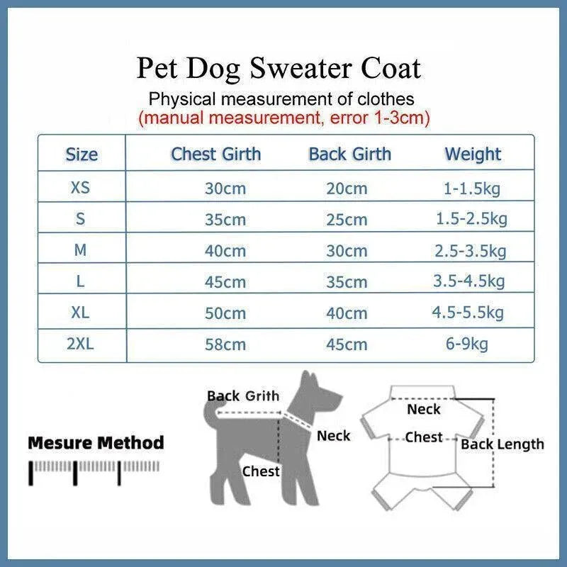 L Size Cute Pet Dog Warm Jumper Sweater Clothes Cat Knitted Coat Winter - Purple