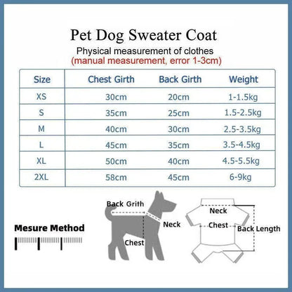 L Size Cute Pet Dog Warm Jumper Sweater Clothes Cat Knitted Coat Winter - Purple