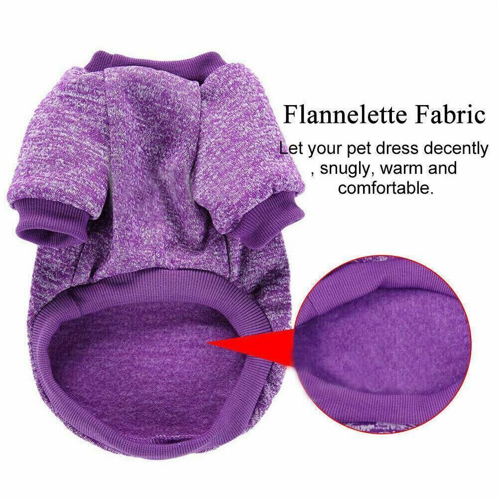L Size Cute Pet Dog Warm Jumper Sweater Clothes Cat Knitted Coat Winter - Purple