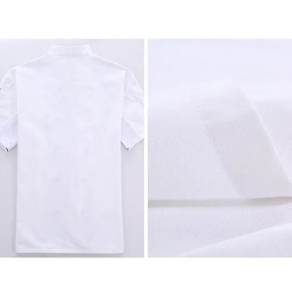 Black Unisex Mesh Sleeve Chef Coat Jacket Restaurant Hotel Cook Short Uniform - XL
