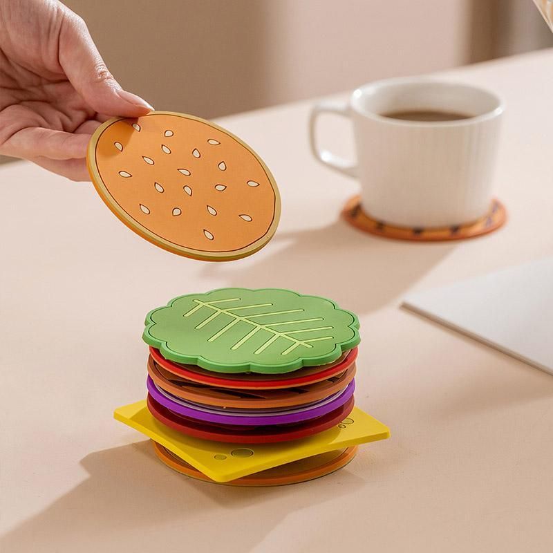 8pcs Anti Slip Coasters Set Insulated Drink Mats for Home Table Protection