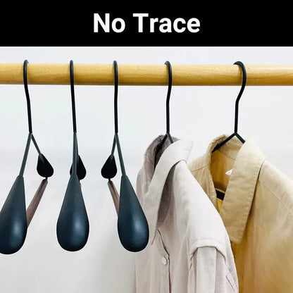 6pcs Iron Wood Combination No Trace Hangers Non Slip for Coat Shirt Closet