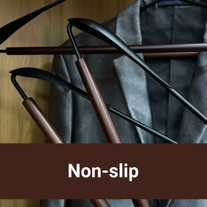 6pcs Iron Wood Combination No Trace Hangers Non Slip for Coat Shirt Closet