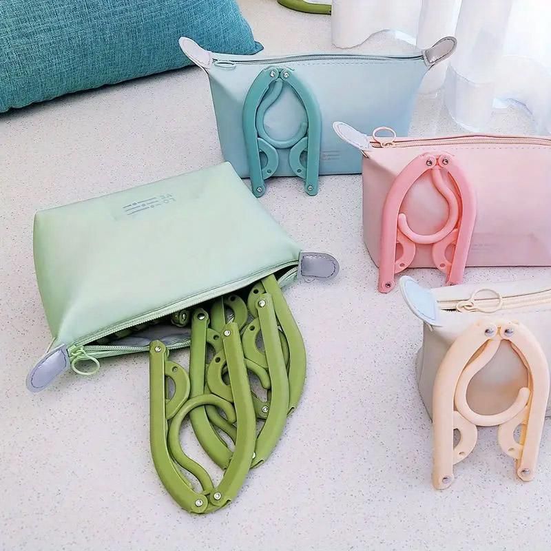 Portable Foldable Clothes Rack Travel Drying Stand for Home and Outdoor Use - Yellow