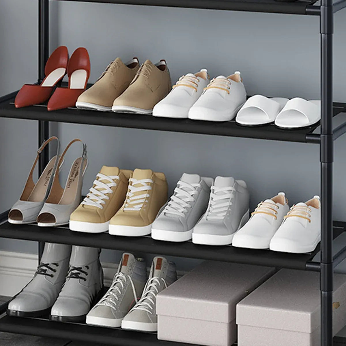 Combined Hat Shoe Coat Rack All in One Entryway Shoe Stand Clothes Hanger