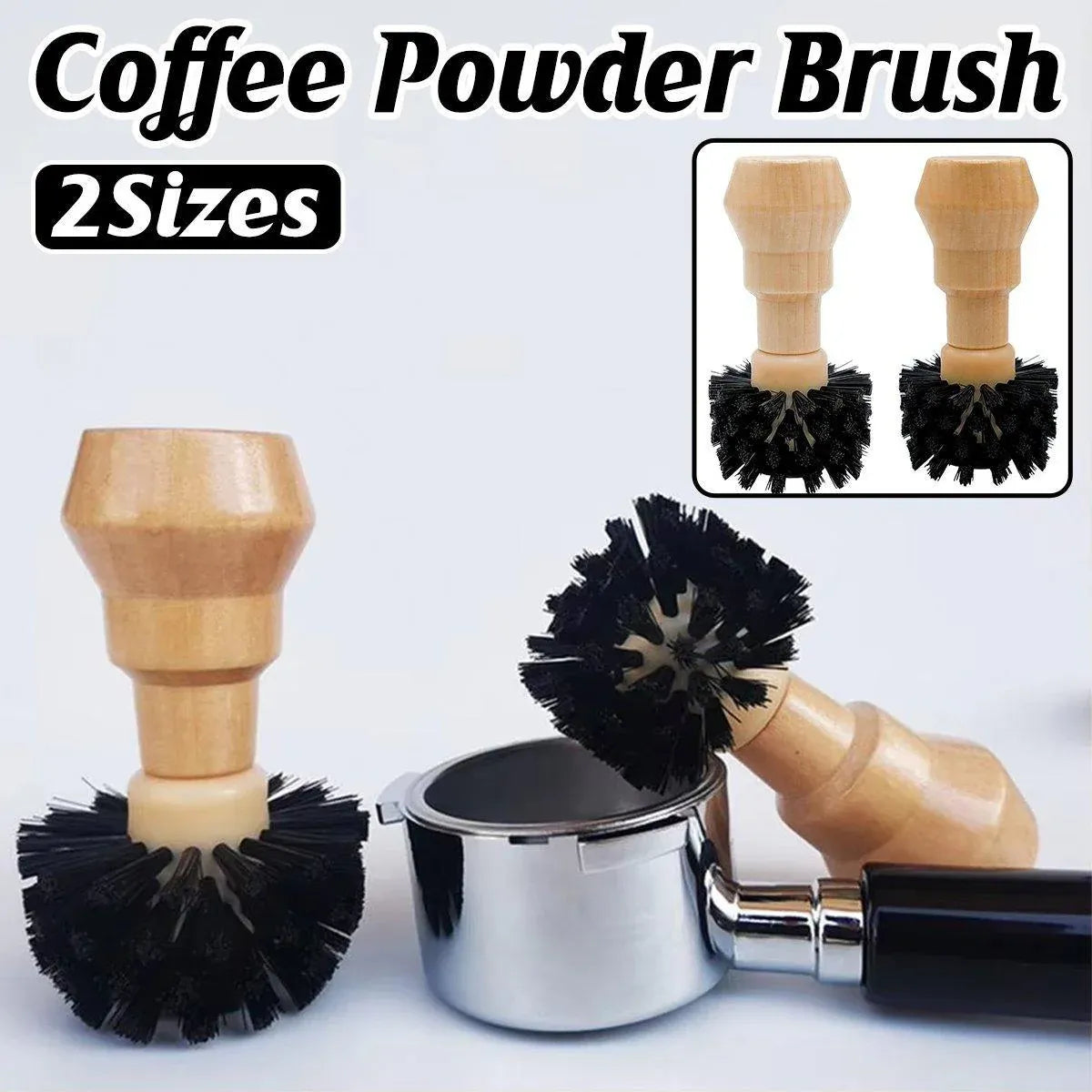 Coffee Basket Brush Coffee Cleaning Brush with Wood Handle for Portafilter Basket - Large
