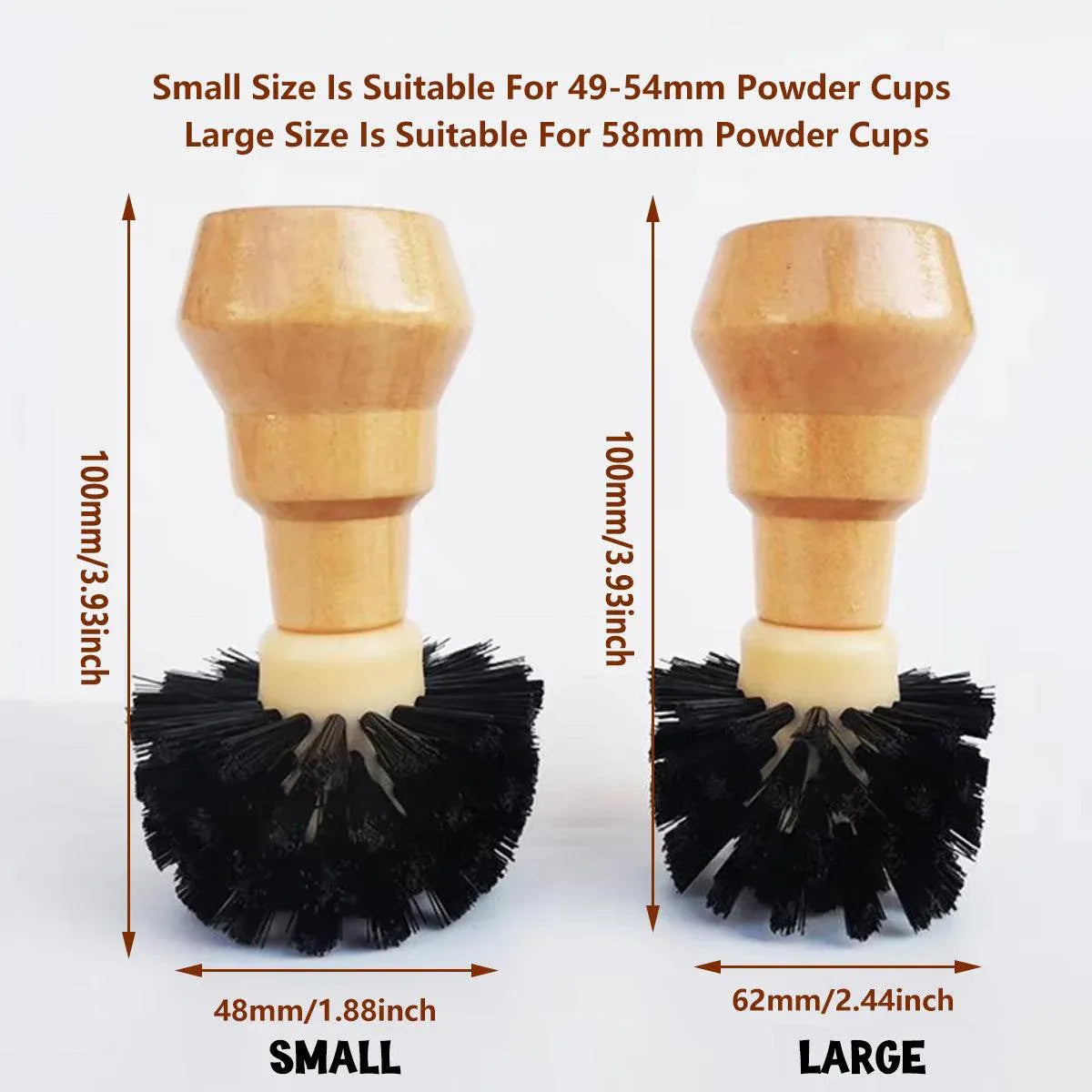 Coffee Basket Brush Coffee Cleaning Brush with Wood Handle for Portafilter Basket - Large