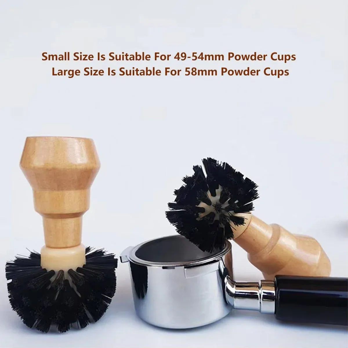 Coffee Basket Brush Coffee Cleaning Brush with Wood Handle for Portafilter Basket - Large