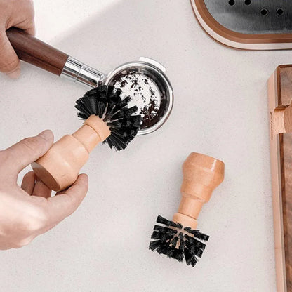 Coffee Basket Brush Coffee Cleaning Brush with Wood Handle for Portafilter Basket - Large