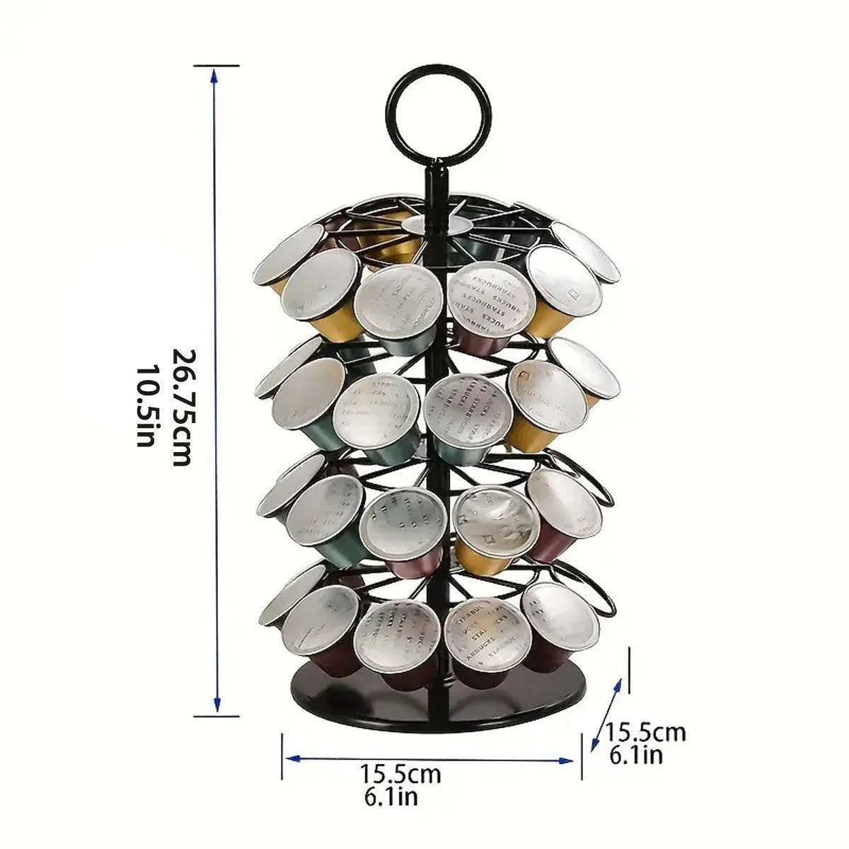 Coffee Capsule Organizer 360 Degree Rotating Holder Rack for 40 Pods Storage