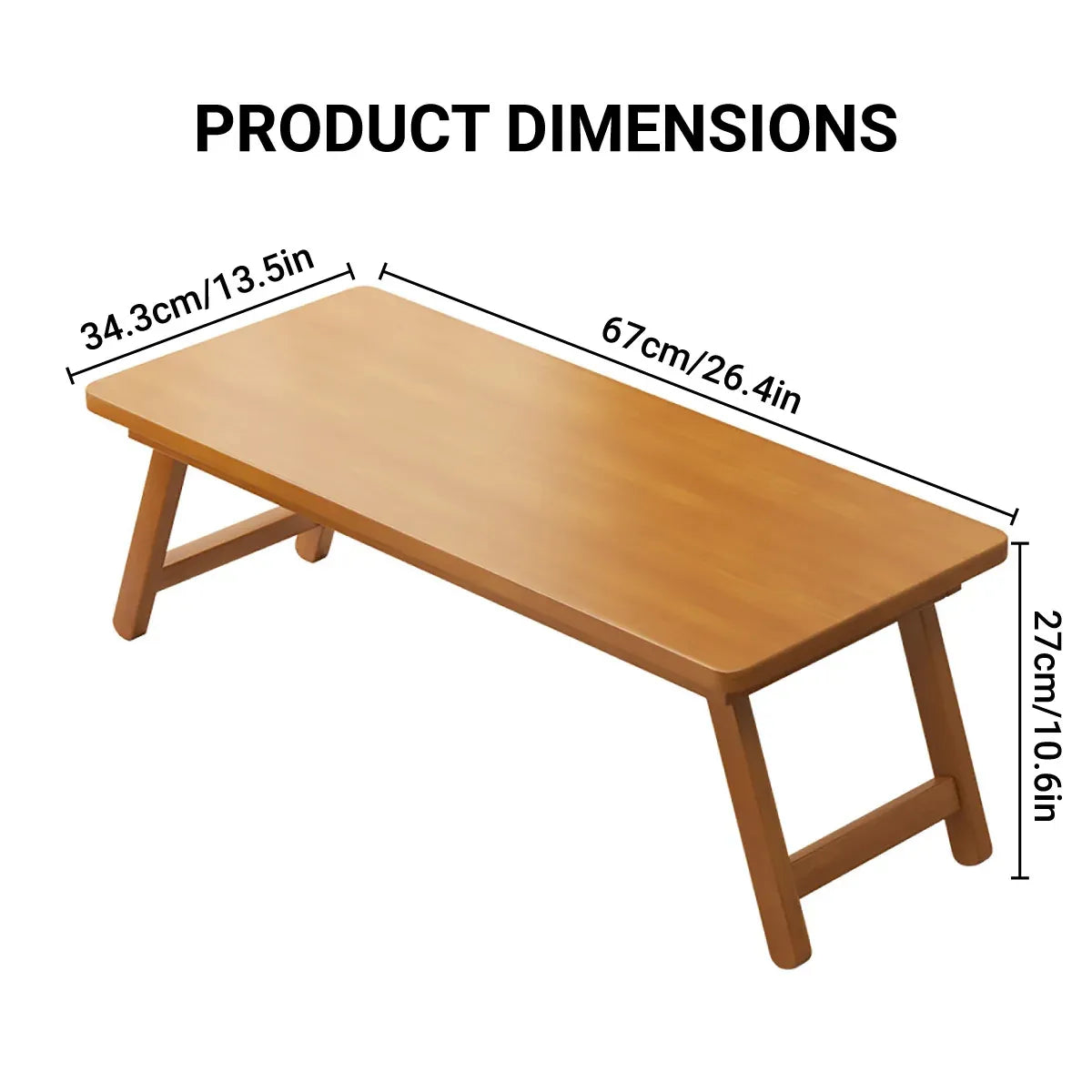 Bamboo Folding Side Table Portable Space Saving Easy Storage Stable Structure