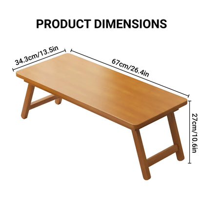 Bamboo Folding Side Table Portable Space Saving Easy Storage Stable Structure