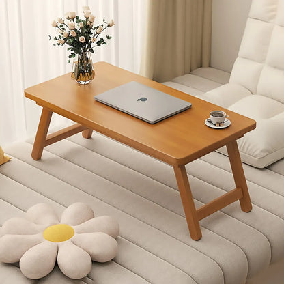 Bamboo Folding Side Table Portable Space Saving Easy Storage Stable Structure