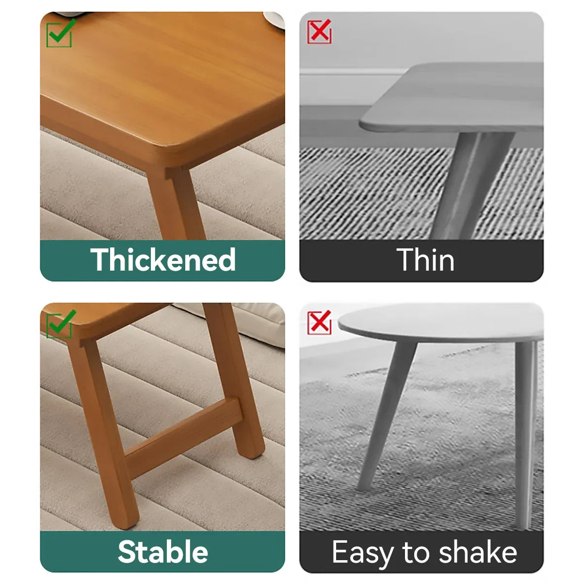 Bamboo Folding Side Table Portable Space Saving Easy Storage Stable Structure