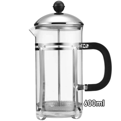 350ml 600ml Stainless Steel Glass French Press Coffee Tea Maker for Home Office - 350ML