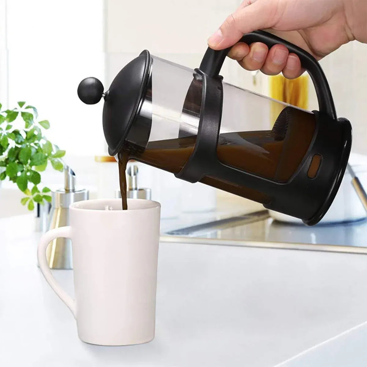 350ml French Press Coffee Maker Hand Press Tea Brewer with Filter