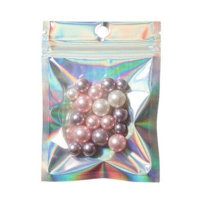 100/200X Iridescent Zip Bags for Food Storage & Holographic Makeup Pouch - 14*20cm 200PCS
