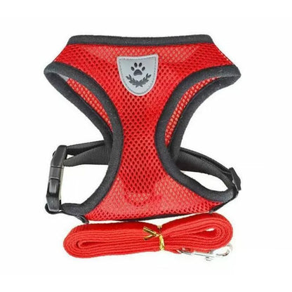 M Size Pet Dog Cat Puppy Soft Leash VEST Mesh Breathe Adjustable Harness Braces Clothes - Blue