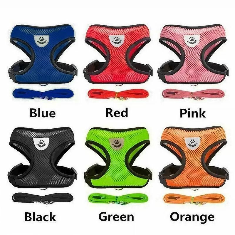 M Size Pet Dog Cat Puppy Soft Leash VEST Mesh Breathe Adjustable Harness Braces Clothes - Green