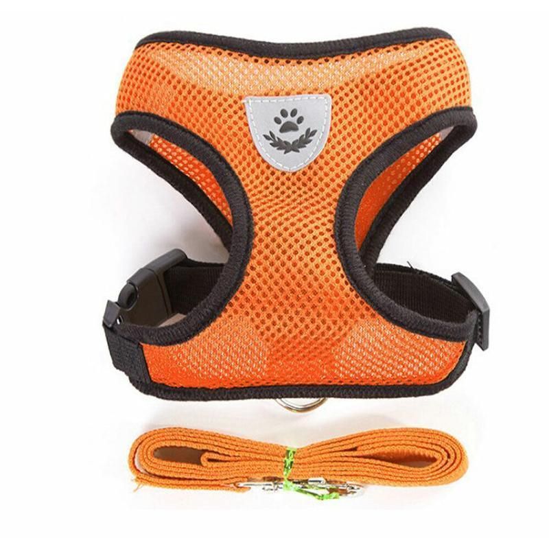 M Size Pet Dog Cat Puppy Soft Leash VEST Mesh Breathe Adjustable Harness Braces Clothes - Green