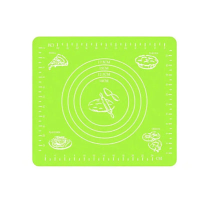 Green Reusable Non-Stick Silicone Rolling Dough Mat Cake Pastry Baking Fondant Sheet - 29*26cm