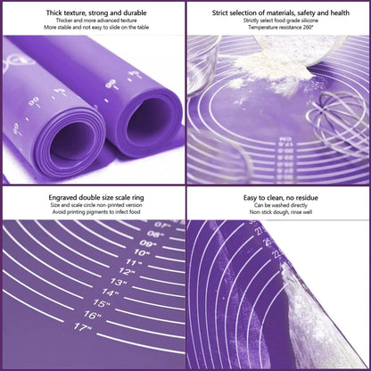 Green Reusable Non-Stick Silicone Rolling Dough Mat Cake Pastry Baking Fondant Sheet - 29*26cm