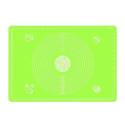 Green Reusable Non-Stick Silicone Rolling Dough Mat Cake Pastry Baking Fondant Sheet - 64*45cm