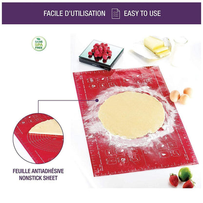 Green Reusable Non-Stick Silicone Rolling Dough Mat Cake Pastry Baking Fondant Sheet - 64*45cm