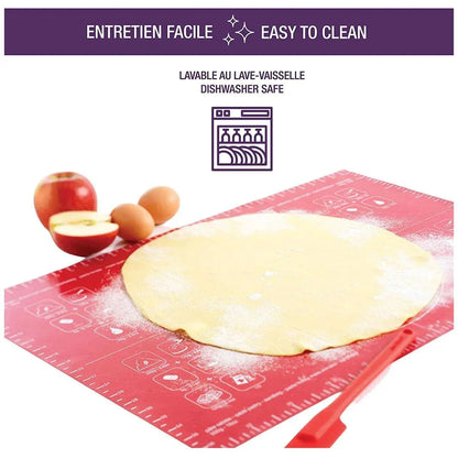 Green Reusable Non-Stick Silicone Rolling Dough Mat Cake Pastry Baking Fondant Sheet - 64*45cm