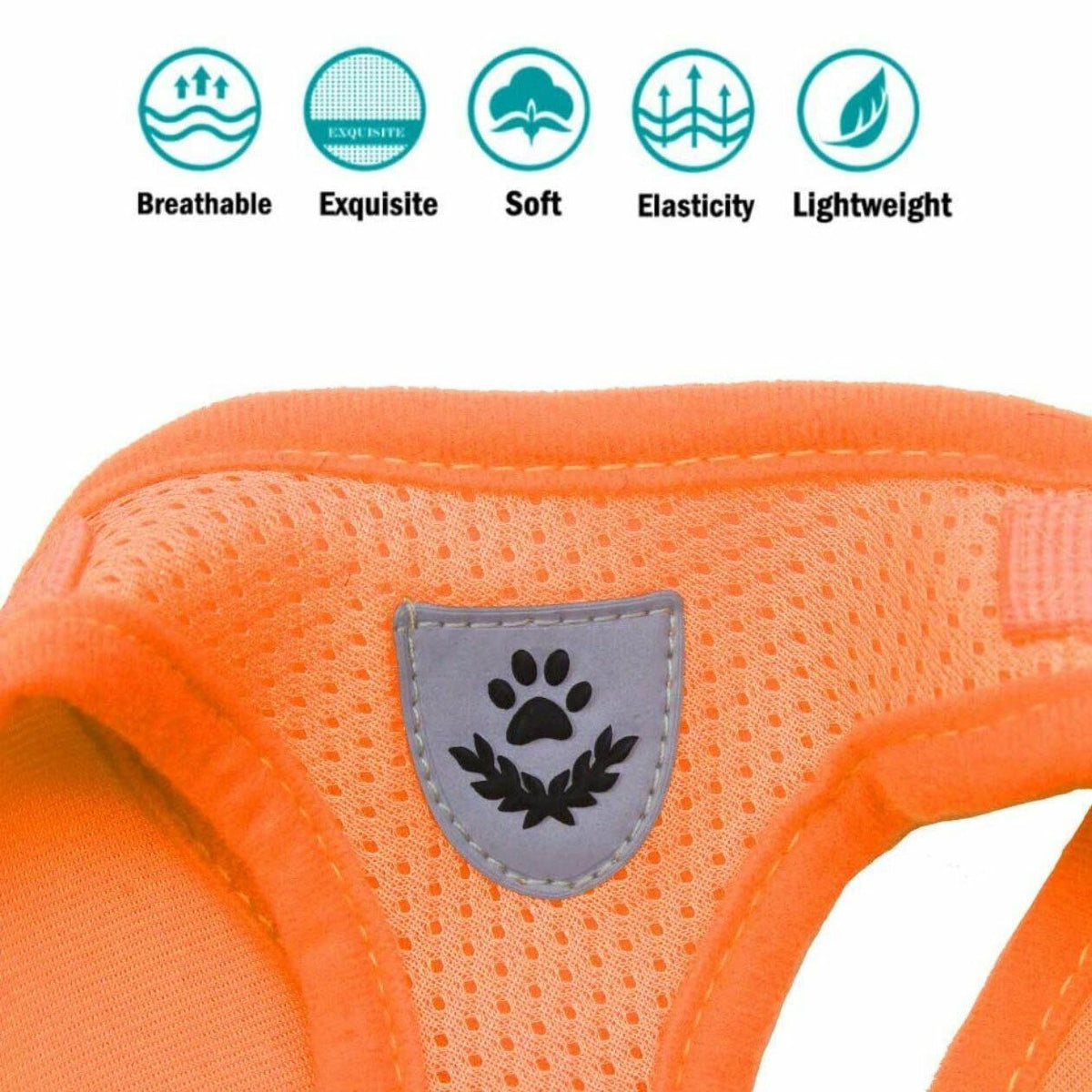L Size Pet Dog Cat Puppy Soft Leash VEST Mesh Breathe Adjustable Harness Braces Clothes - Orange