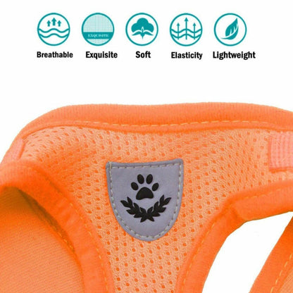 M Size Pet Dog Cat Puppy Soft Leash VEST Mesh Breathe Adjustable Harness Braces Clothes - Red