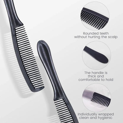 50PCS Individually Wrapped Combs for Hotel Guesthouse and Restaurant Bathroom - Black