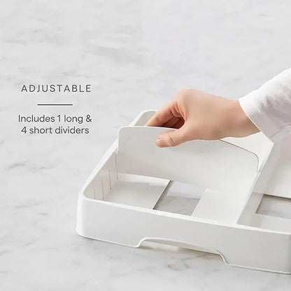 Kitchen Cabinet Storage Box Organizer with Divider Plate for Knife Fork Tabletop