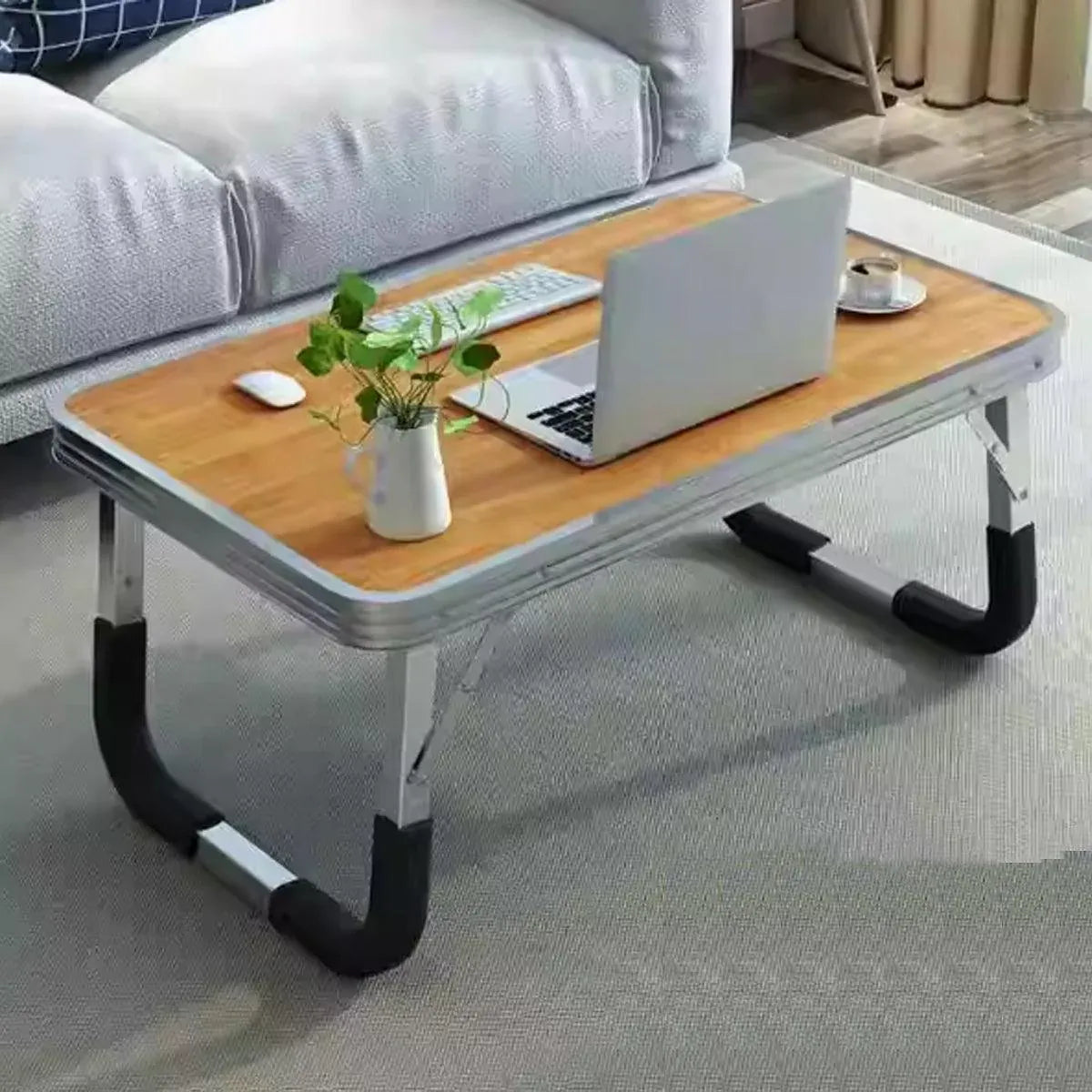Aluminium Folding Laptop Table Portable Bed Desk Adjustable Computer Stand Tray