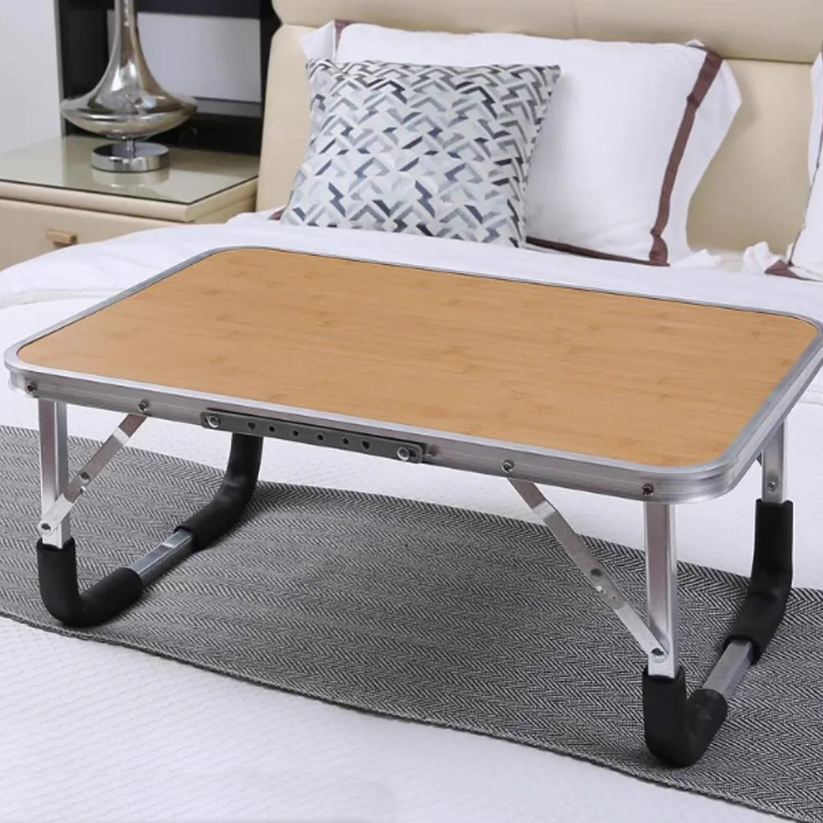 Aluminium Folding Laptop Table Portable Bed Desk Adjustable Computer Stand Tray
